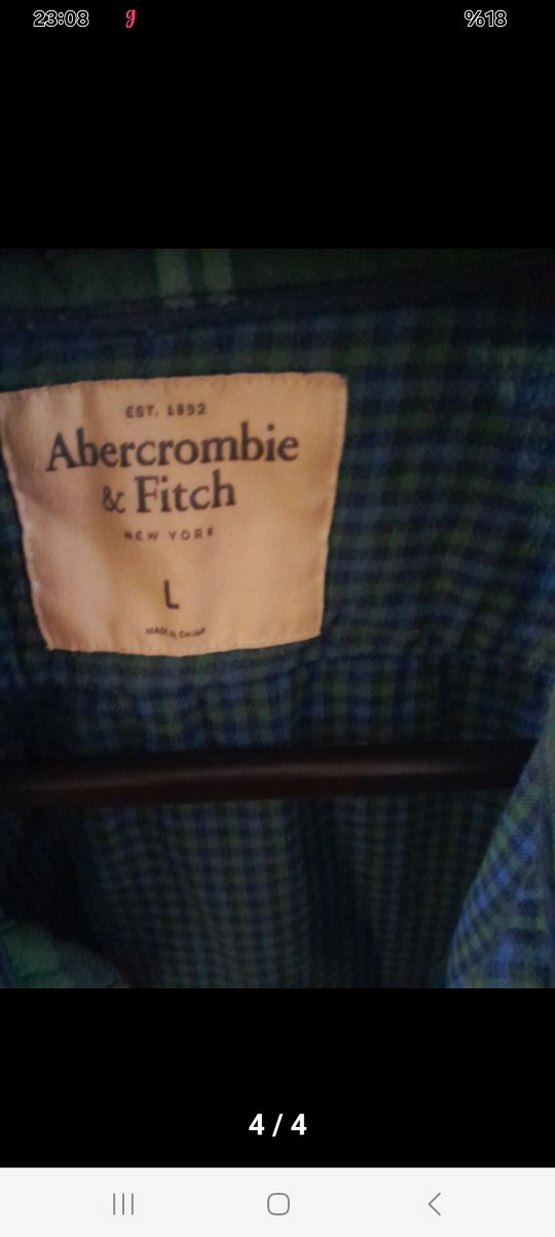 Düğmeli Yeşil Kareli erkek Gömlek - Görsel 5