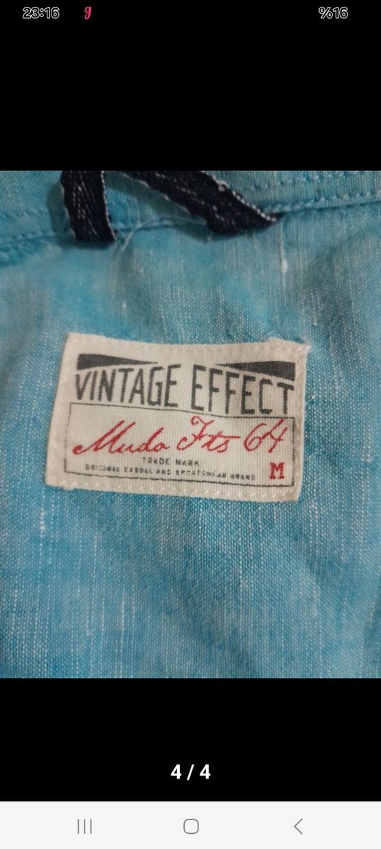 Turkuaz Erkek Keten Gömlek Uzun Kollu - Görsel 4