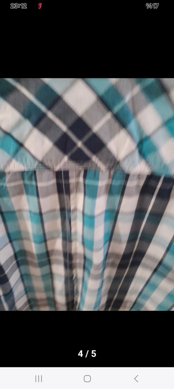 Mavi Ekose Pamuklu Uzun Kollu Erkek Gömlek - Görsel 4