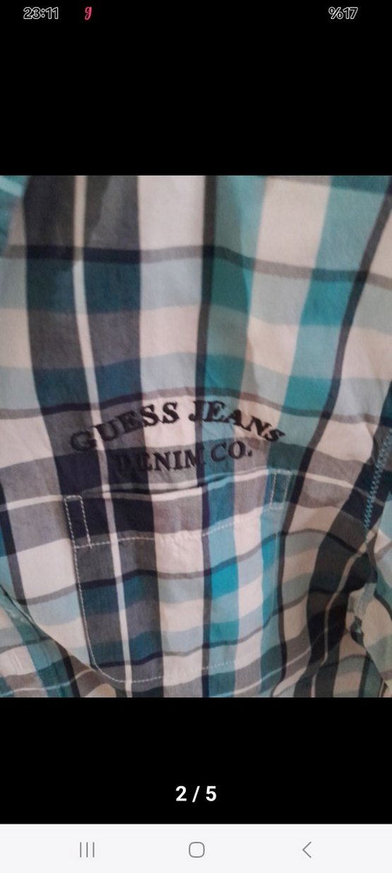 Mavi Ekose Pamuklu Uzun Kollu Erkek Gömlek - Görsel 2