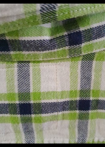 Düğmeli Yeşil Kareli Erkek Gömlek - Görsel 5