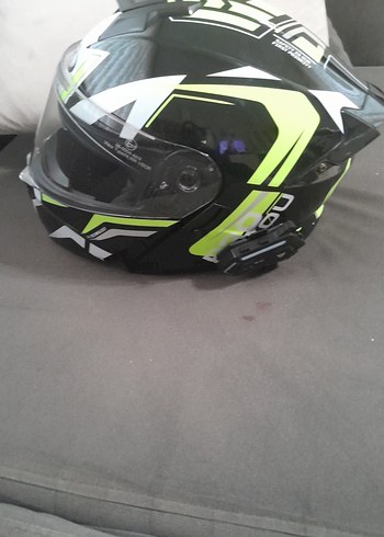 Parlak Siyah Baskılı Motosiklet Kaskı - Görsel 7