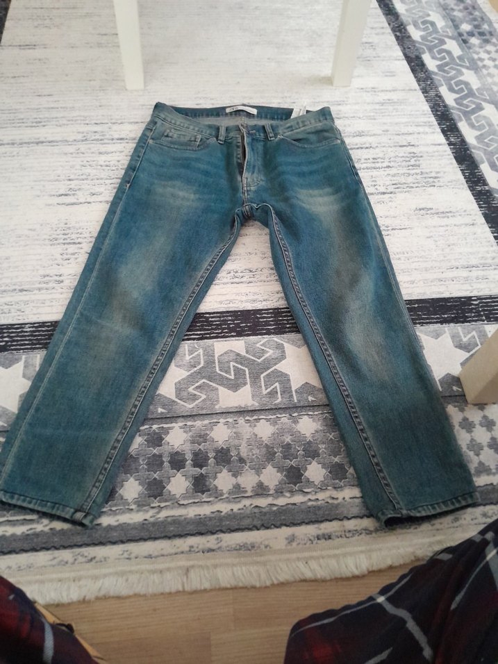 Gri Mavi Midi Boy erkek Denim Pantolon - Görsel 2