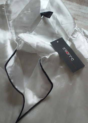 Kadın Parlak Beyaz Saten Pijama Takımı - Görsel 3