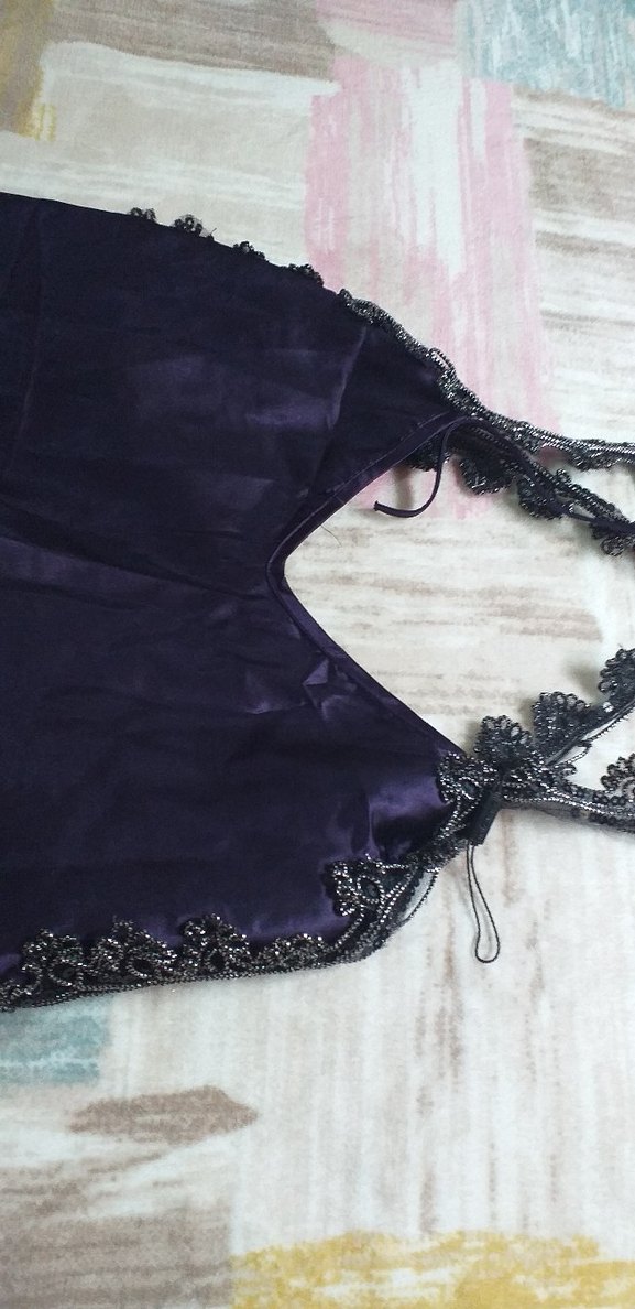 Mor Gotik Midi İp Askılı Gecelik - Görsel 4