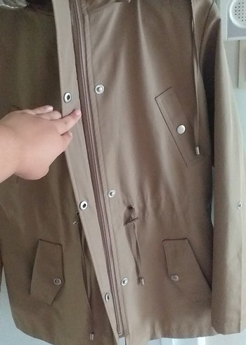 Bej Düğmeli Midi Kadın Ceket - Görsel 2