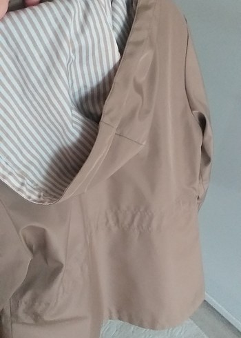 Bej Düğmeli Midi Kadın Ceket - Görsel 3