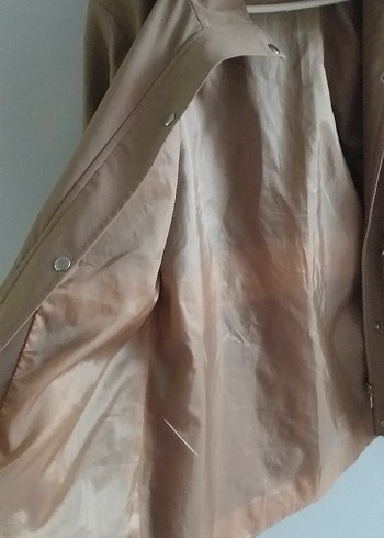 Bej Düğmeli Midi Kadın Ceket - Görsel 6