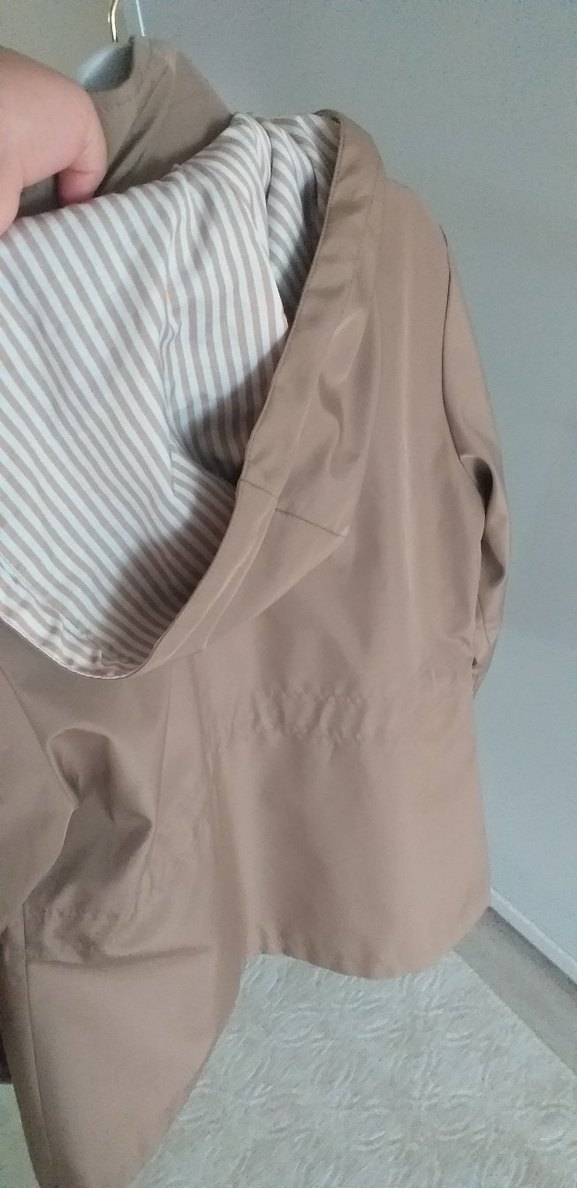 Bej Düğmeli Midi Kadın Ceket - Görsel 3