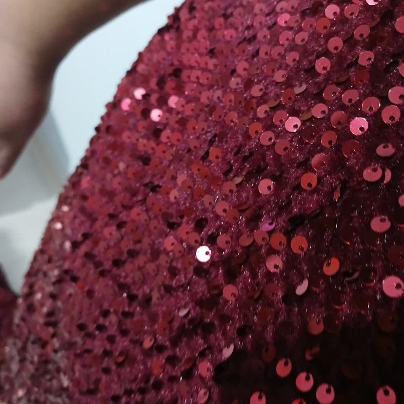 Bordo Simli V Yaka Abiye Hamile Elbise - Görsel 2