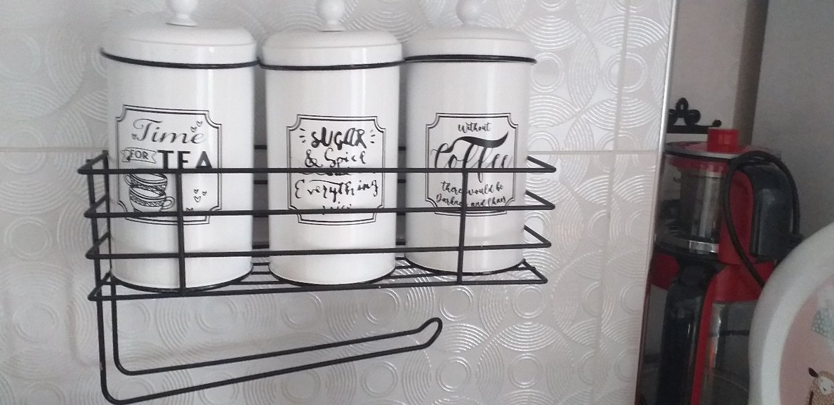 Beyaz Metal Raflı Mutfak Kavanoz Seti - Görsel 3