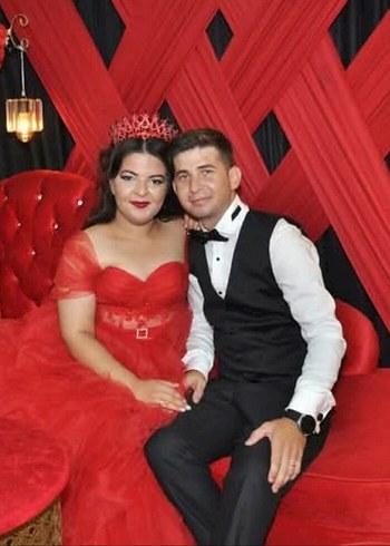 Kırmızı Straplez Fırfırlı Uzun Abiye Elbise - Görsel 7