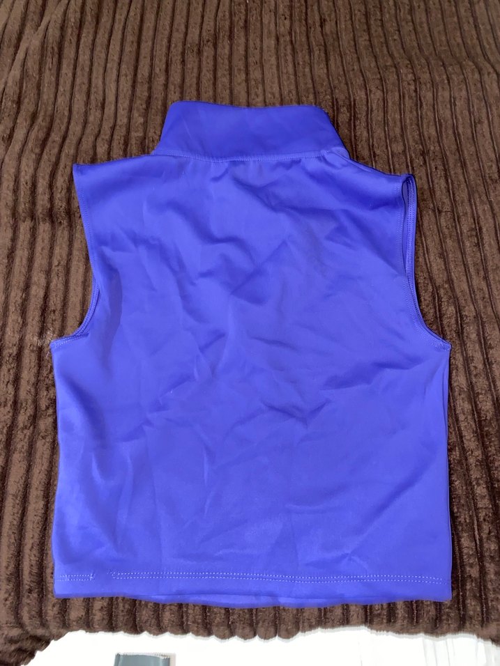 Parlak Mor Fermuarlı spor crop - Görsel 2