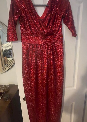 Kırmızı payetli elbise - Görsel 3