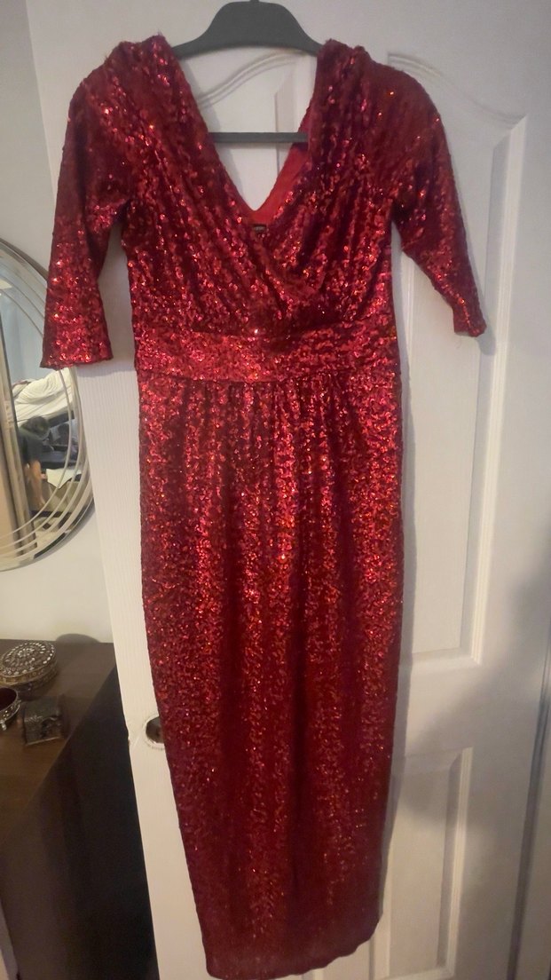 Kırmızı payetli elbise - Görsel 3