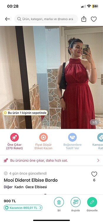 m Beden Mooi Diderot Elbise Bordo