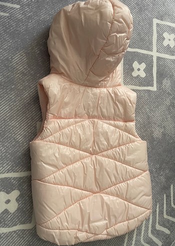 Kız Çocuk Pudra Kapüşonlu Yelek - Görsel 2