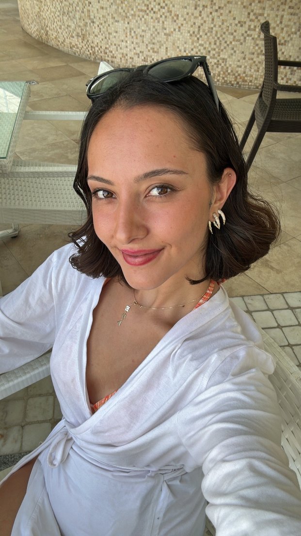 Şeffaf Beyaz Uzun Kollu Midi Mayo - Görsel 2