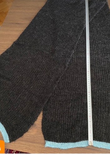 Siyah unisex Örgü Yün atkı - Görsel 2