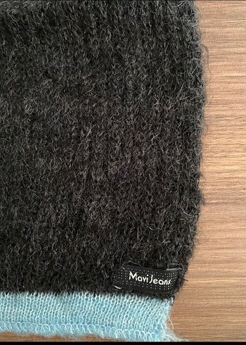 Siyah unisex Örgü Yün atkı - Görsel 3