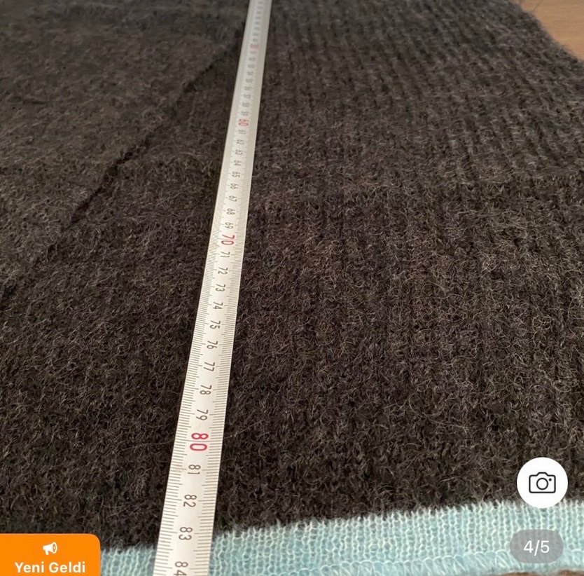 Siyah  unisex Örgü Yün atkı - Görsel 4