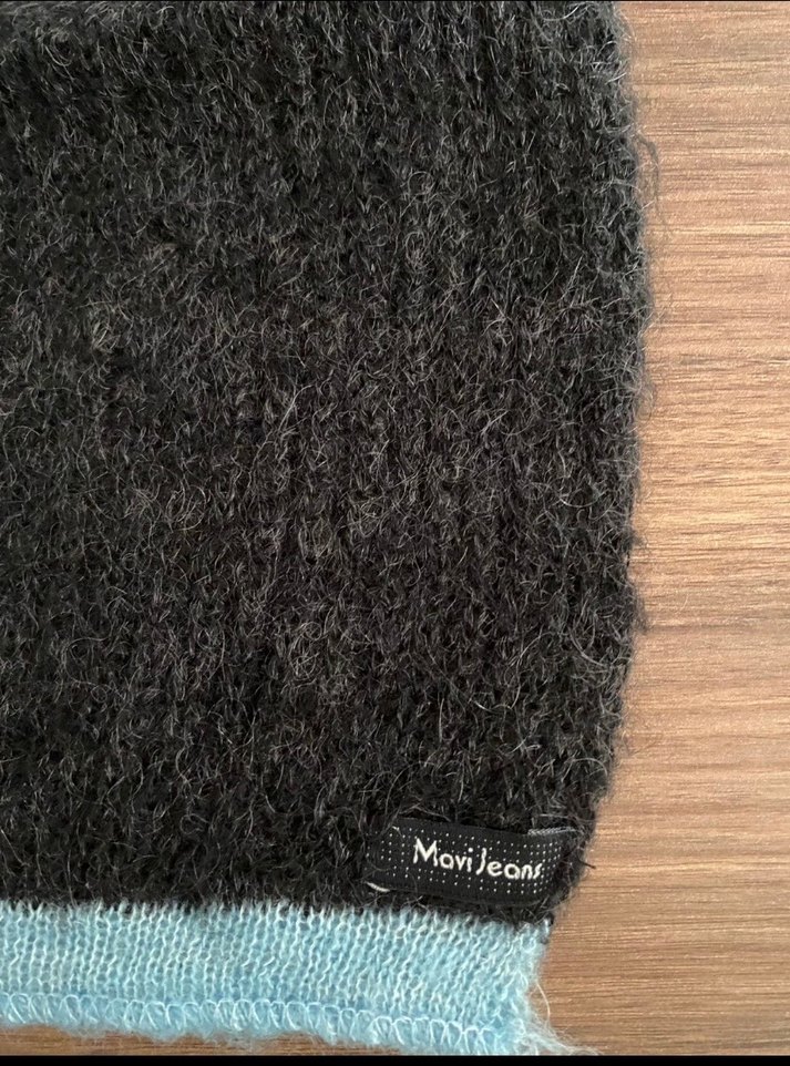 Siyah  unisex Örgü Yün atkı - Görsel 3