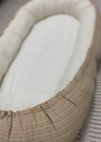 Bej Keten Bebek Yatak Minderi - Görsel 2