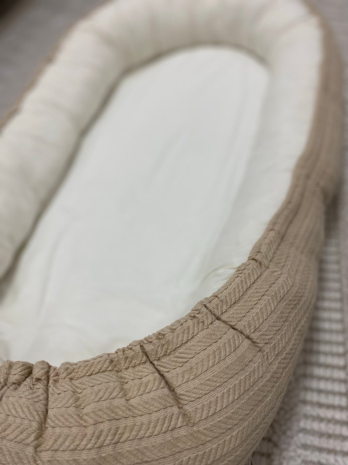 Bej Keten Bebek Yatak Minderi - Görsel 2