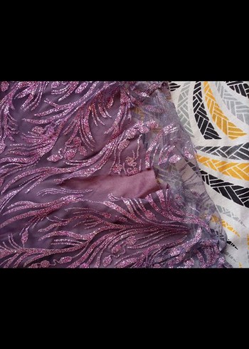 Mor Drapeli Uzun Kadın Elbise - Görsel 6