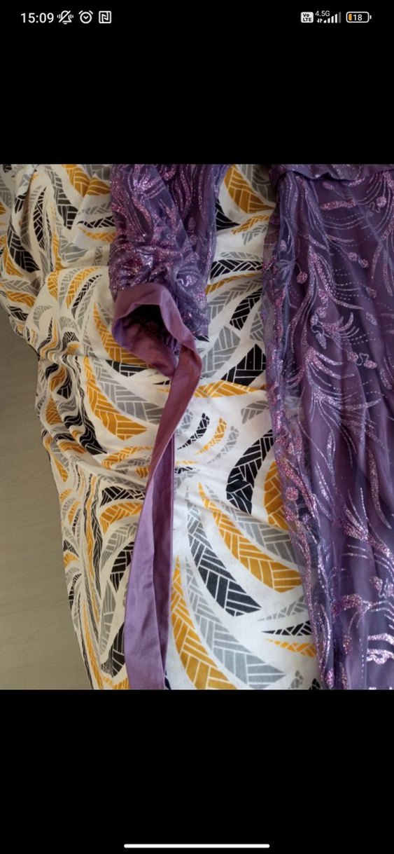 Mor Drapeli Uzun Kadın Elbise - Görsel 2