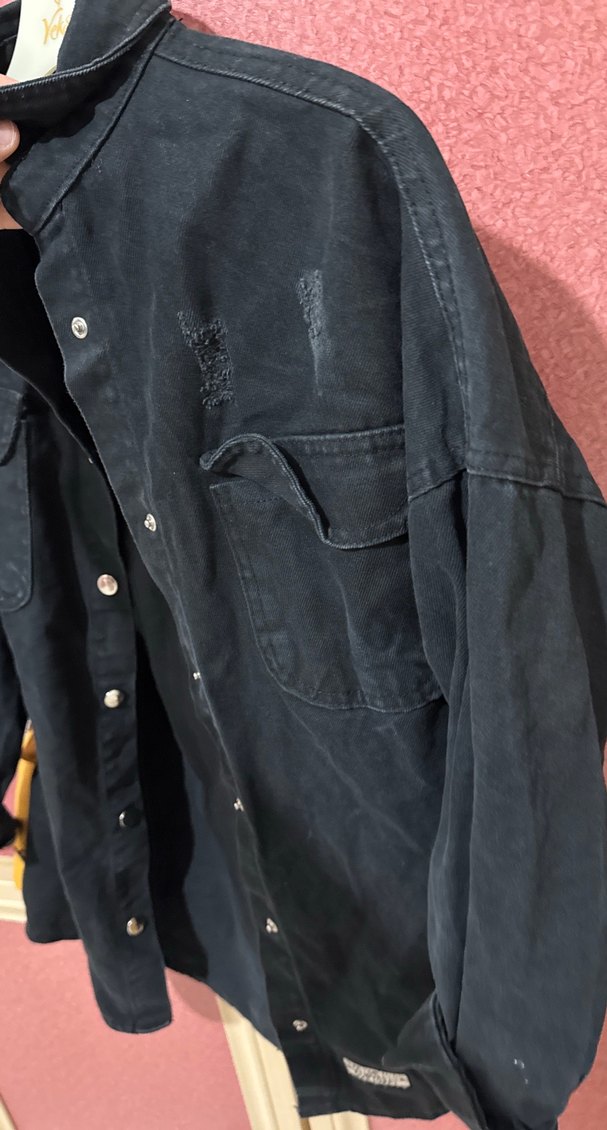 Siyah Düğmeli Kadın Denim Ceket - Görsel 3