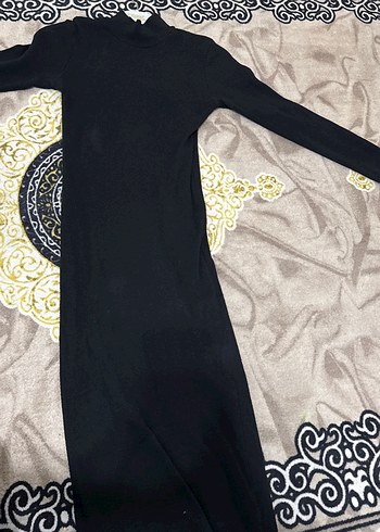 Siyah Kadın Boğazlı Triko elbise - Görsel 2