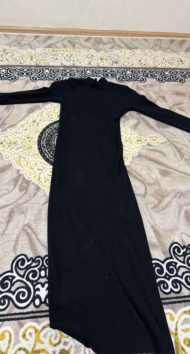 Siyah Kadın Boğazlı Triko elbise - Görsel 3