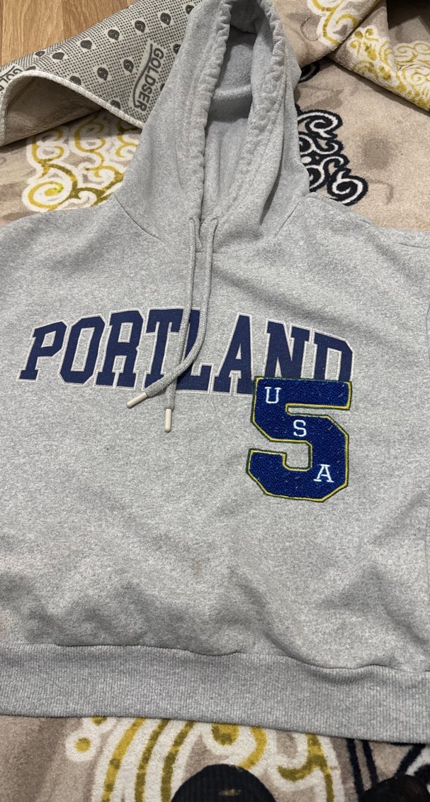 Kadın Gri Kapüşonlu Baskılı Sweatshirt - Görsel 3