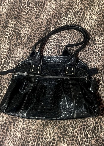 y2k vintage deri çanta - Görsel 4