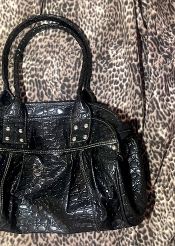 y2k vintage deri çanta - Görsel 3