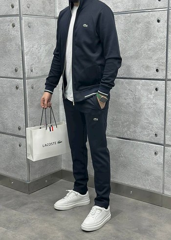 Lacoste Siyah Fermuarlı Erkek Eşofman Takımı - Görsel 2