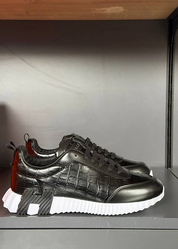 Diğer Sik Siyah Deri Sneaker