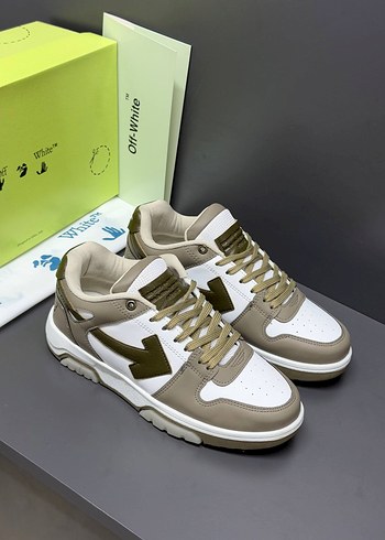 Diğer Off White Bej Beyaz Deri Sneaker