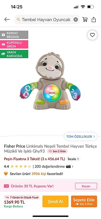 Fisher Price KONUŞAN DANS EDEN OYUCAK