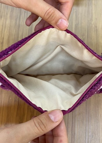 Diğer Mor İşlemeli Örgü Kadın Portföy Çanta