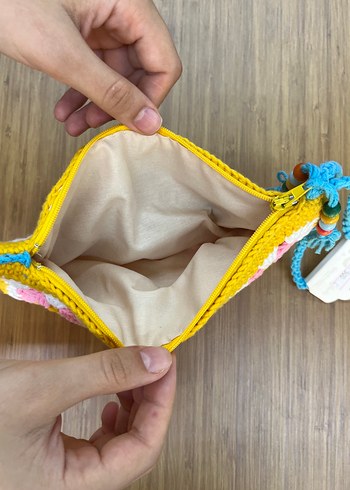 Diğer Renkli Örgü Bohem Kadın Clutch Çanta