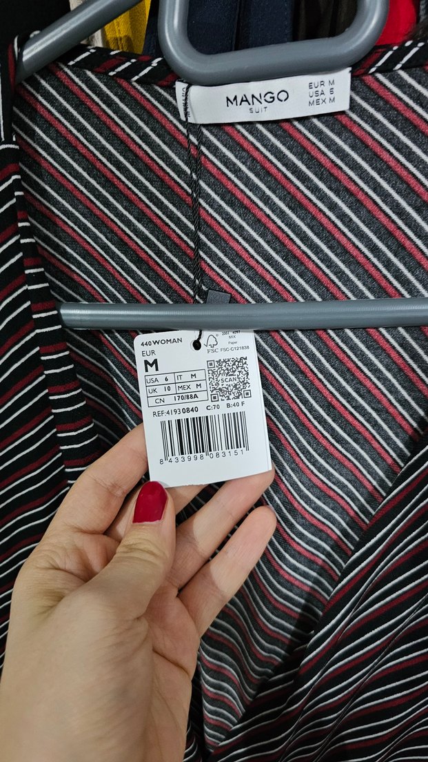 Bordo Çizgili V Yaka Midi Elbise - Görsel 5