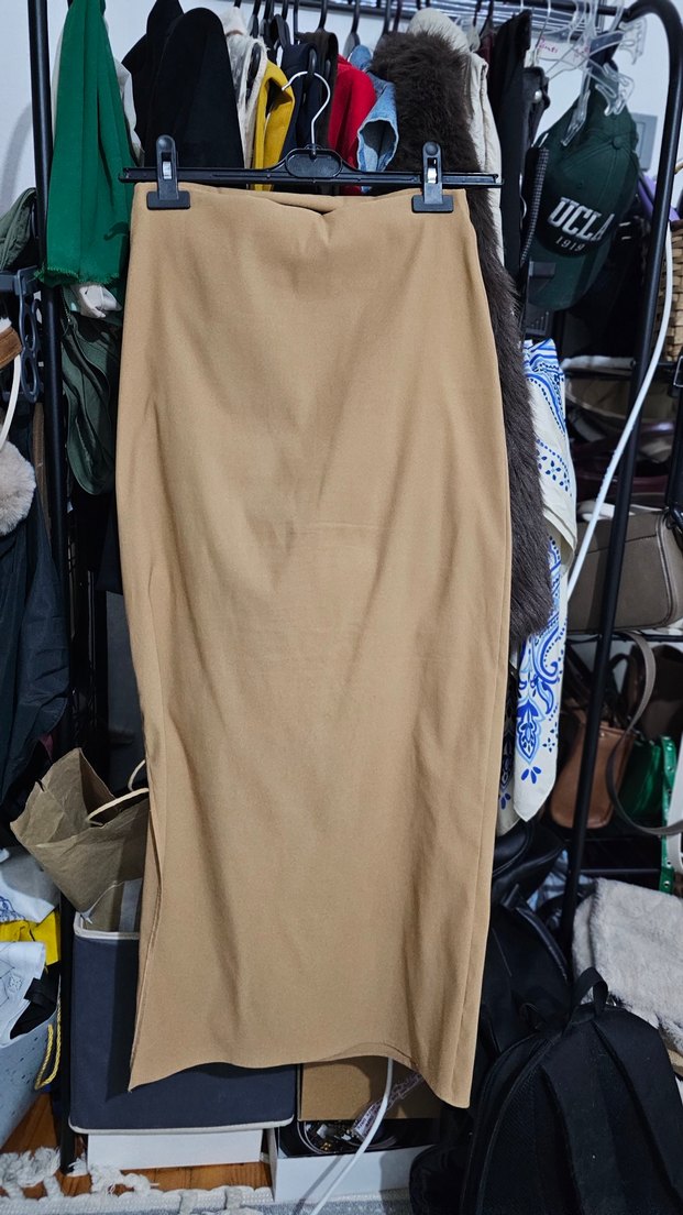 Bej Drapeli Uzun Kalem Etek - Görsel 2