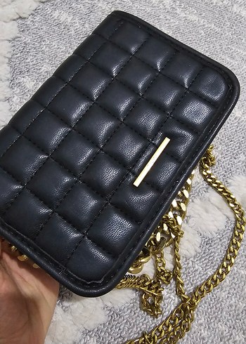 Zincir Detaylı Siyah Deri Kadın Çanta - Görsel 2