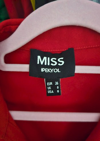 Kemerli Kırmızı Midi Kadın Elbise - Görsel 5