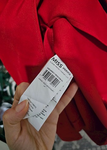 Kemerli Kırmızı Midi Kadın Elbise - Görsel 6