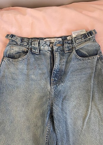 38 Beden Mavi Rahat Kesim Midi Kot Pantolon