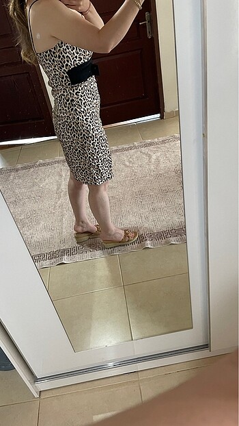 l Beden Leopar elbise