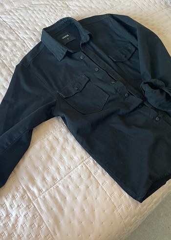 s Beden siyah Renk Düğmeli Siyah Denim kadın Gömlek